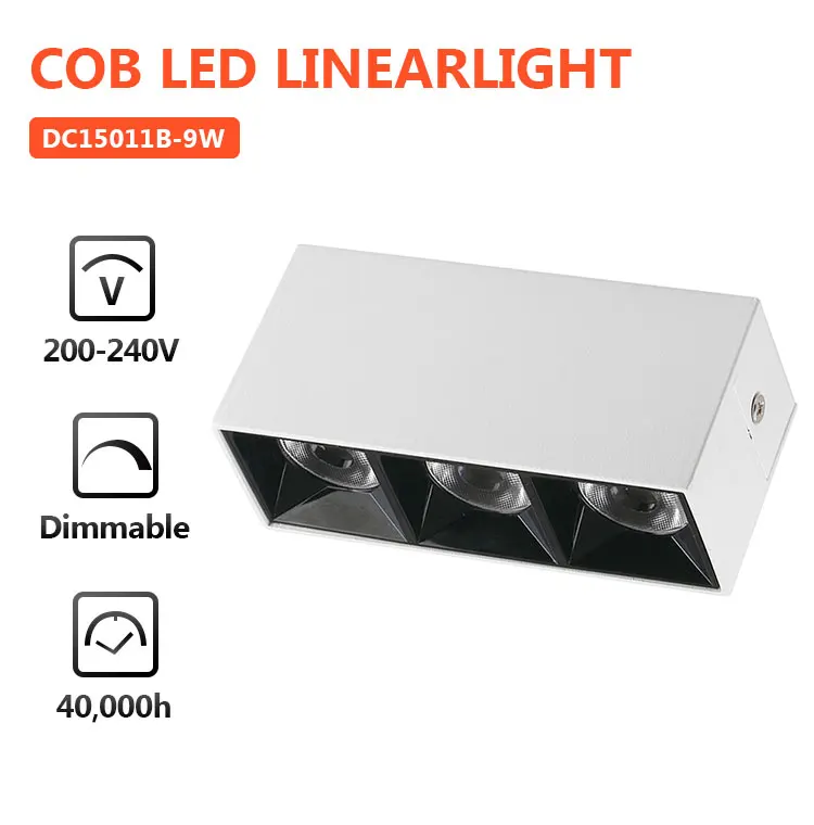 Surface mounted led aluminum batten lighting L118 W42 H54 8w led cob linear light