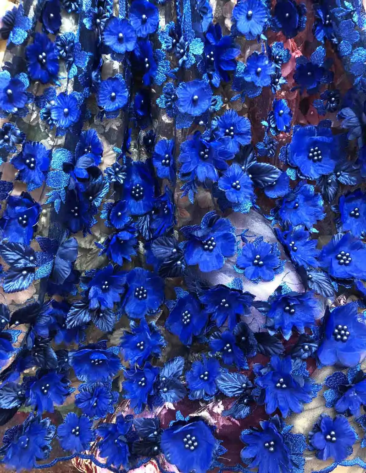

Mikemaycall newest royal blue flowers dress tulle lace fabric lace embroidery textiles 2019, Purple;red;royal blue;organce;wine;gold;pink;green;champagne