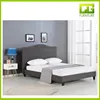Upholstered Platform Bed Frames, Wingback Sponge Padded Bedroom Bed in Linen