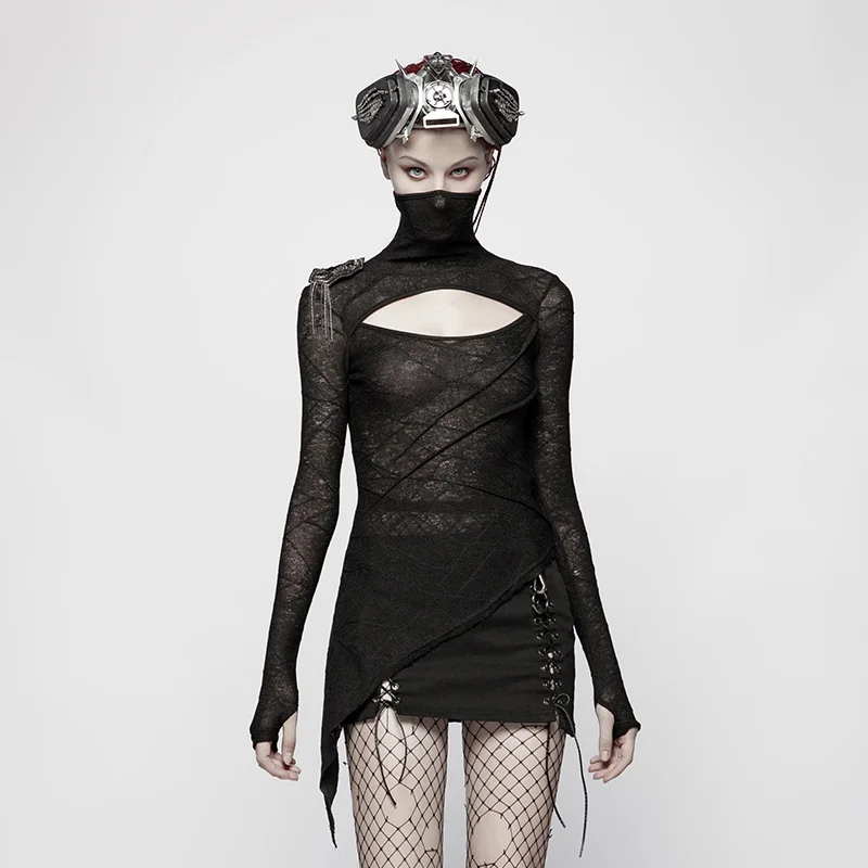 

T-554 PUNK RAVE 2019 spring trending Slim Punk T-Shirt T-shirts women