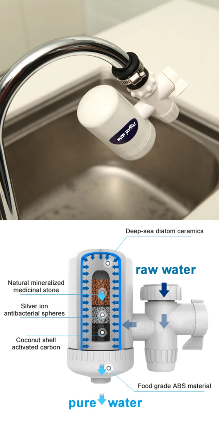 Filtre domestique robinet robinet d'eau filtre en céramique purificateur d'eau robinet