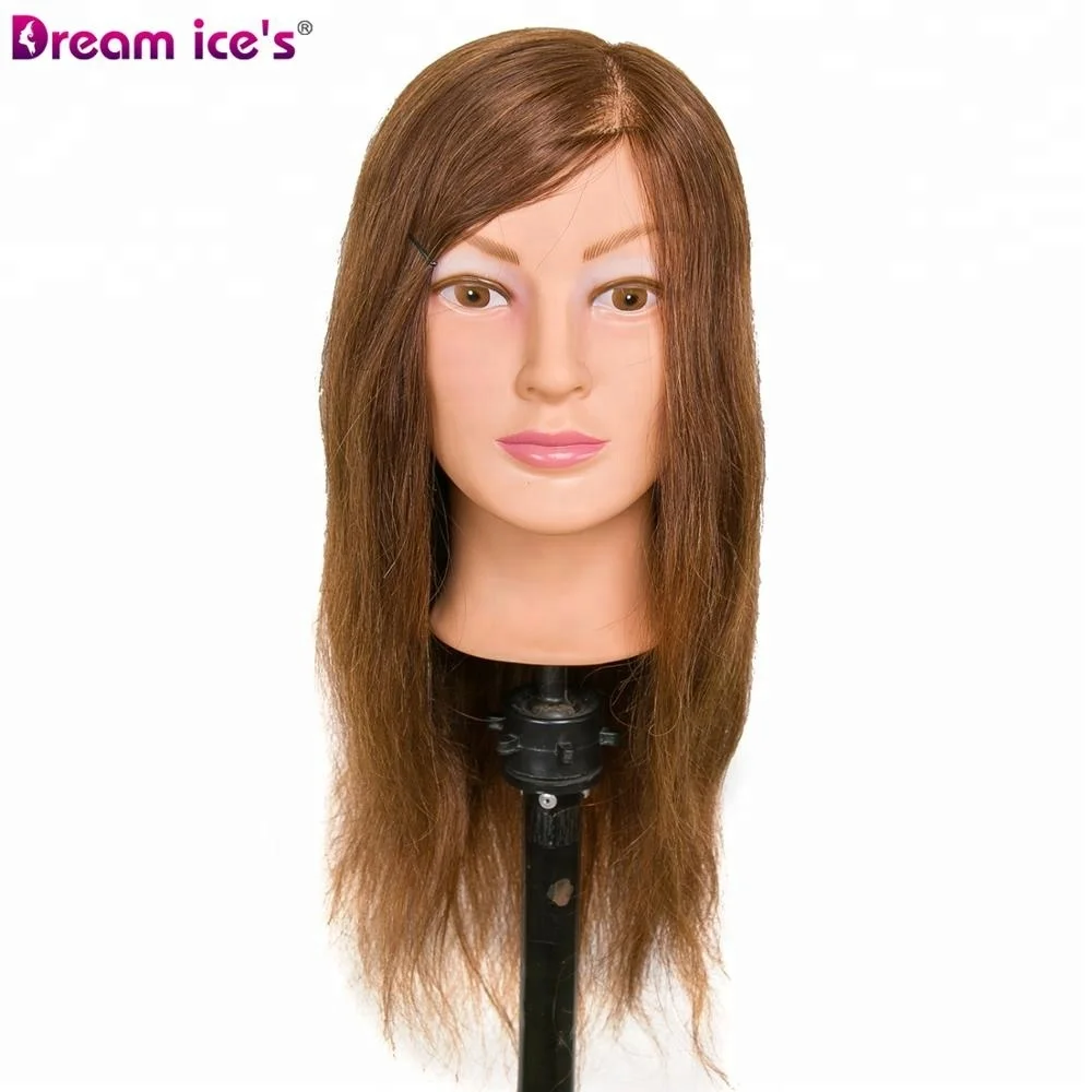 

Dream Ice's 20Inch Hair Training 100% Human Hair Training Doll Head Asian Mannequin Head, #4