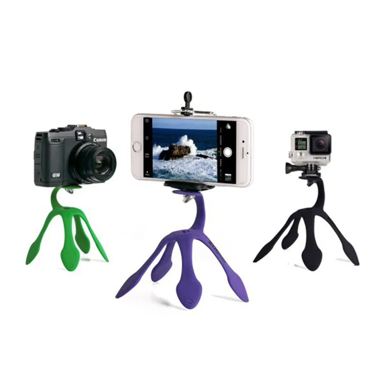 

Flexible gecko tripod fashinal mini camera phone tripod, Black;green