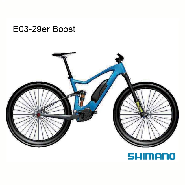 

Electric carbon Full suspension Boost Ebike used shimano motor nd battery E03