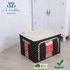 BSCI Collapsible 600D Oxford Canvas metal wire storage box for quilt clothes stack up transparent window