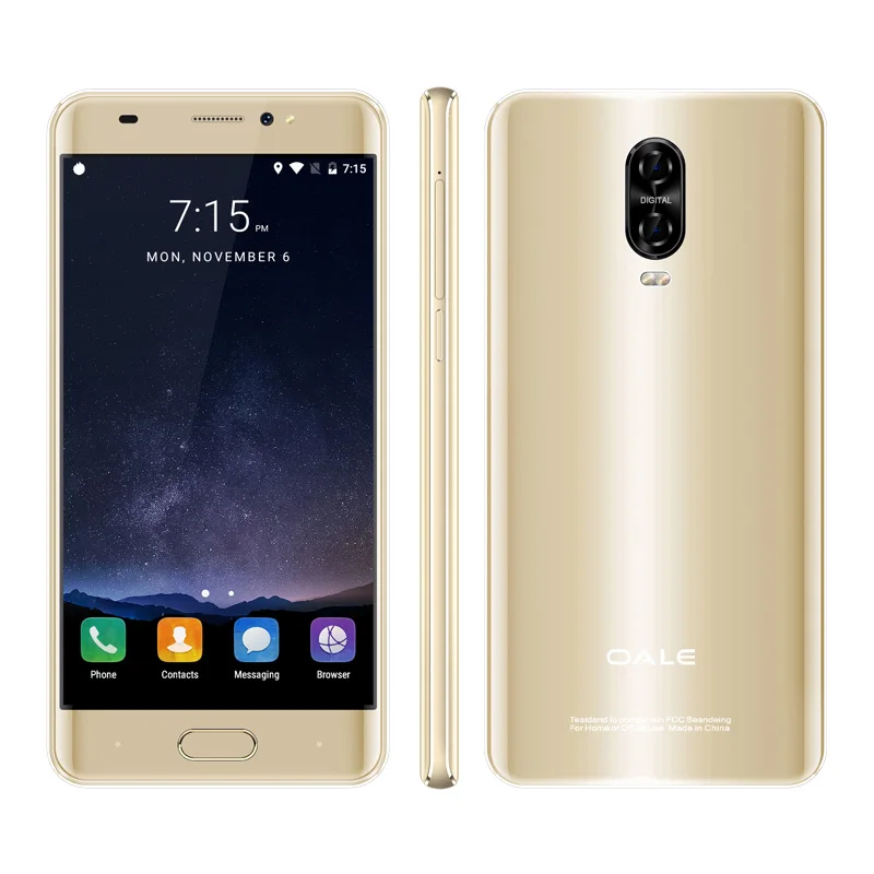 

OALE X3 5.5 Inch Hyperbolic Screen 1GB RAM/16GB ROM celulares android Quad Core With Fingerprint Unlock, Black;blue;gold