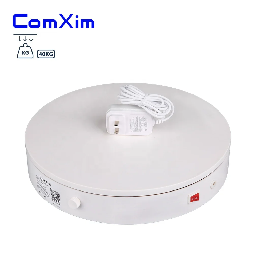 
ComXim 32cm White Bilateral Direction Photographing Automatic Rotary Table Photography Stand Display Stand Electric Turntable 