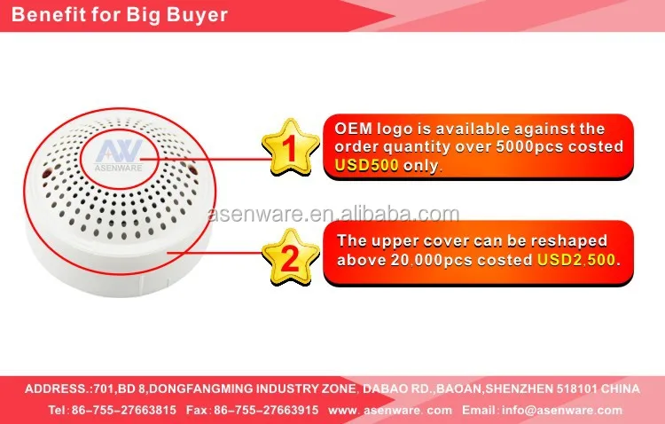 Asenware Wholesale Smoke Detector 10 Years