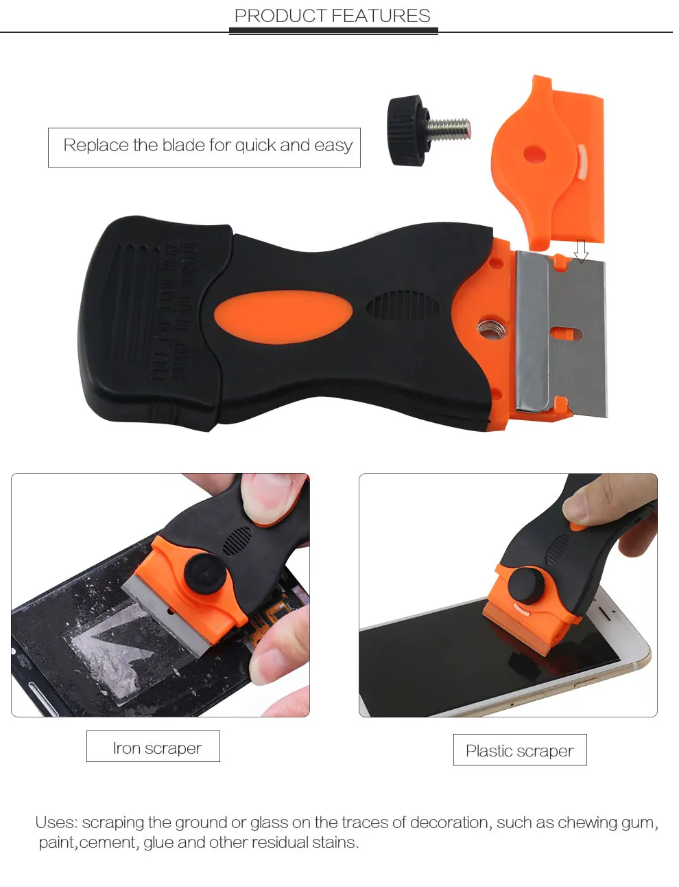 BEST 217 Razor Scraper Tinting Tools Ice pipeline Scraper Auto Car Film Remover