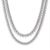 3 Prong Ice Out Tennis Necklace in White Gold
