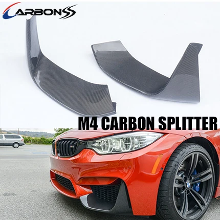 

DRY Carbon Fiber Front Bumper Lip Splitter Flaps For BMW F80 M3 F82 F83 M4 2015+