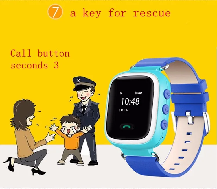 Smart watch 2018 CE Rohs Children smart GPS watch Q90 1.22 Inch Color Touch Screen WIFI SOS smart baby watch q90