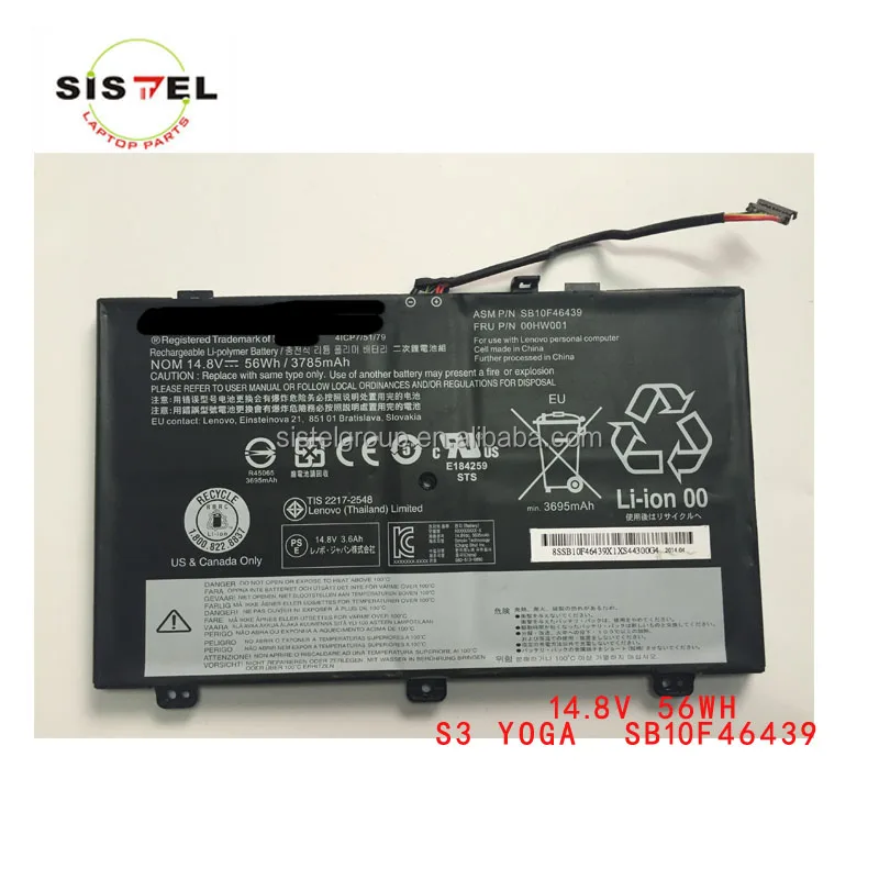 

laptop battery for use with Lenovo thinkpad S3 YOGA 14