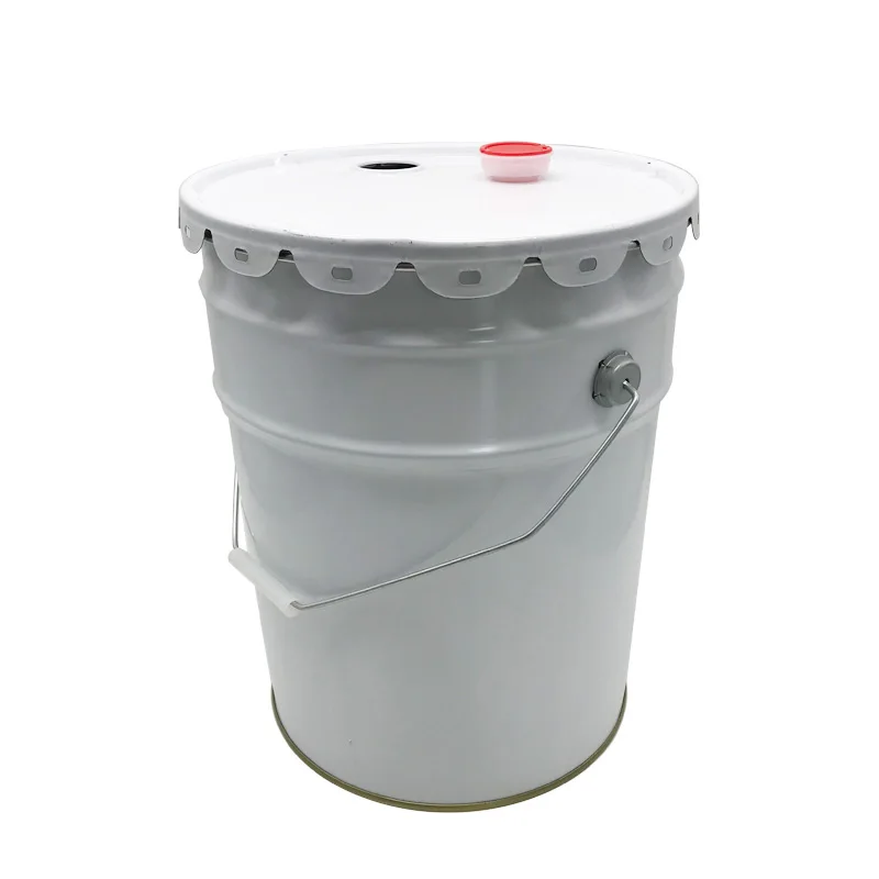 White 5 Gallon Metal Galvanized Buckets With Spouted Lid In Stock Buy