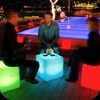 glowing plastic led cube side table