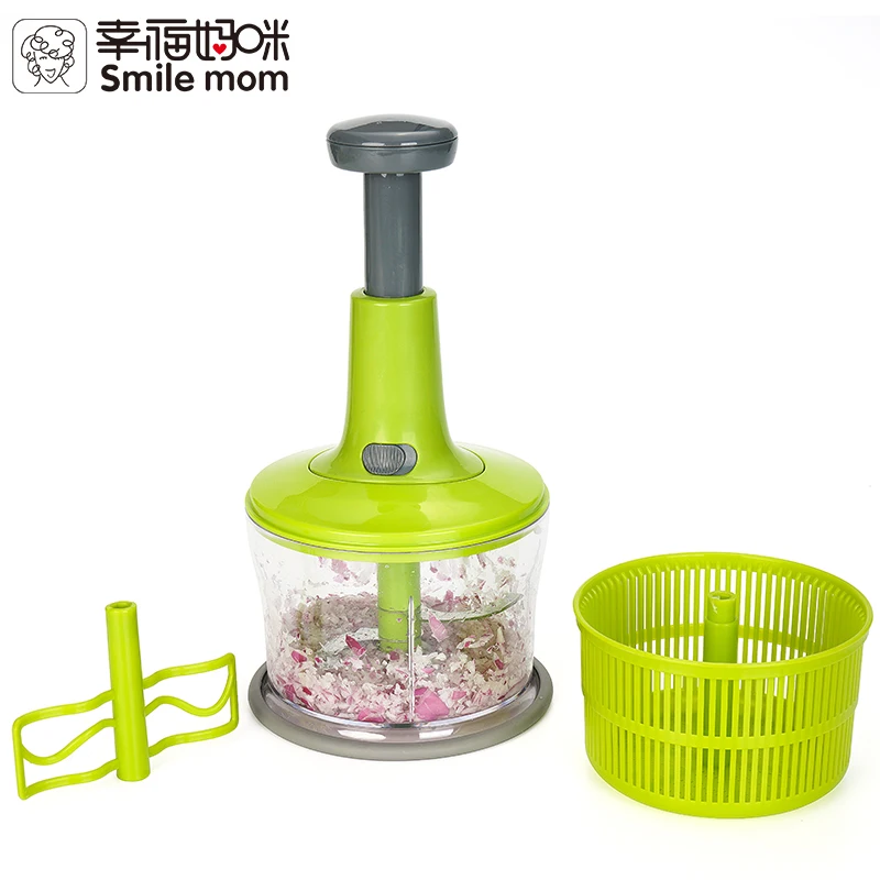 

Smile mom Hand Press Manual Stainless Steel Blade Food Quick Onion Swift Salad Chopper