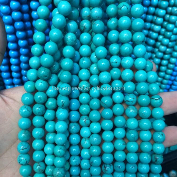 

loose gemstone Hubei turquoise stone beads  natural blue turquoise stones for jewelry making, Blue color