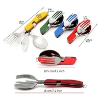 

Detachable camping cutlery set multifunctional knife with fork spoon bottle opener