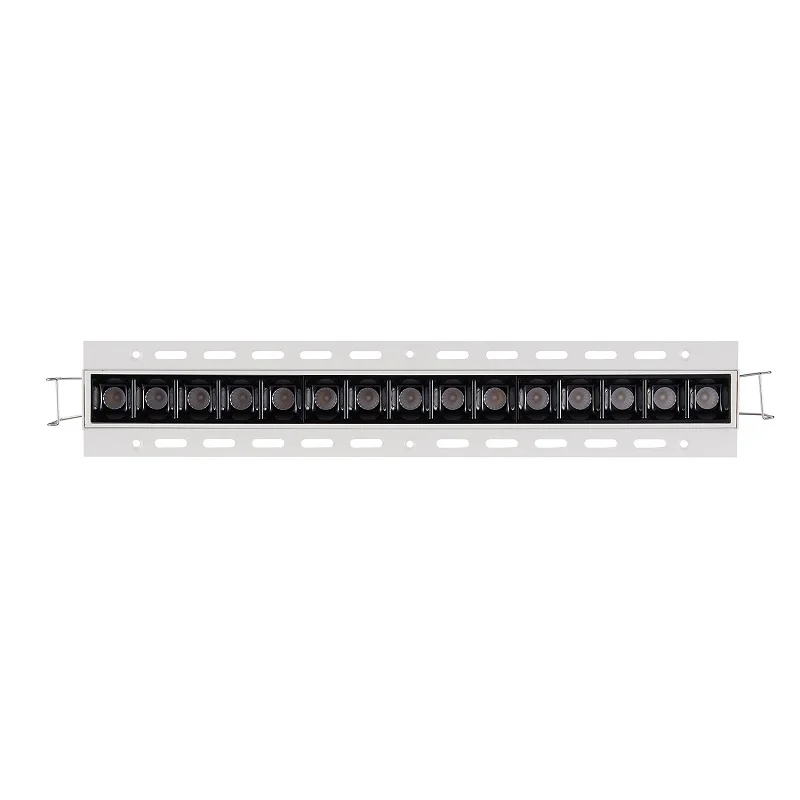 ETL Recessed  luminaire 10w 20w 30w  non flicker supermarket recessed  dimmable led linear light