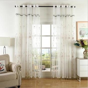 2018 Natural Beautiful Pattern Embroidered Voile Curtain Buy