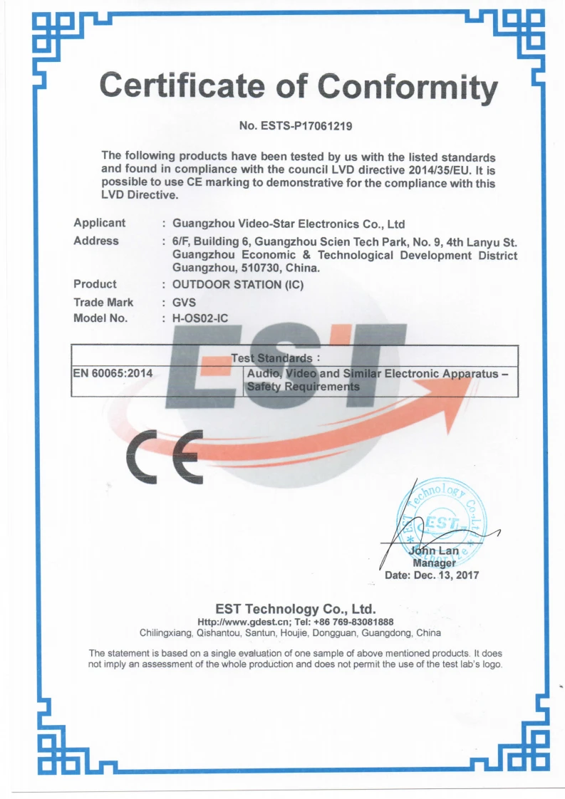 (EN 60065) ESTS-P17061219 cert_01