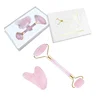 RTS Dropshipping natural anti aging mini facia lmassager tools pink green rose quartz face lift jade roller for face