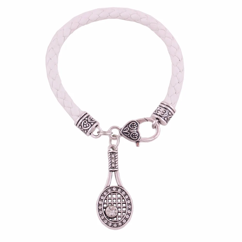 

IMG000006 Fashion Jewelry Tennis Racket Racquet Adjustable Leather Cuff Bracelet for Men & Women Friendship Casual Jewelry