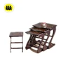 4 pcs wooden cherry coffee table with flower surface