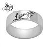 Stainless Steel "Laugh" Inspirational Ring