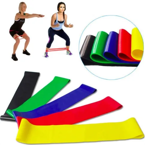 

100% Natural Latex Resistance Loop Bands Set of 5 Exercise Bands for hip Yoga Pilates, Black;blue;red...