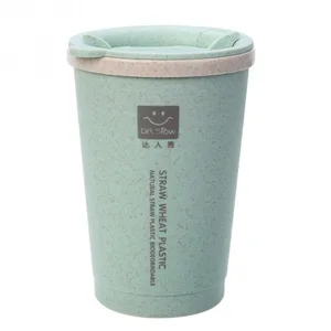 Z406 280ML Double-wall Insulation Wheat Fiber Straw Coffee Cup  Leakproof Travel Mug
