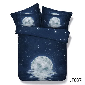 Hd Digital Print Starry Night And Blue Moon On The Water 3d