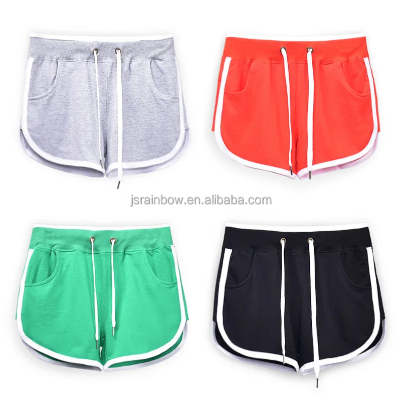 

Wholesale summer women cotton comfortable sexy beach gym running shorts sport shorts, White, grey, black, purple,green, red, light blue