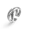 S925 Sterling Silver Plain Spiral Helical Shaped Geometric Double Adjustable O Ring for Ladies Men Design