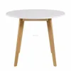 scandinavian solid wood round birch Dining Table with White MDF top