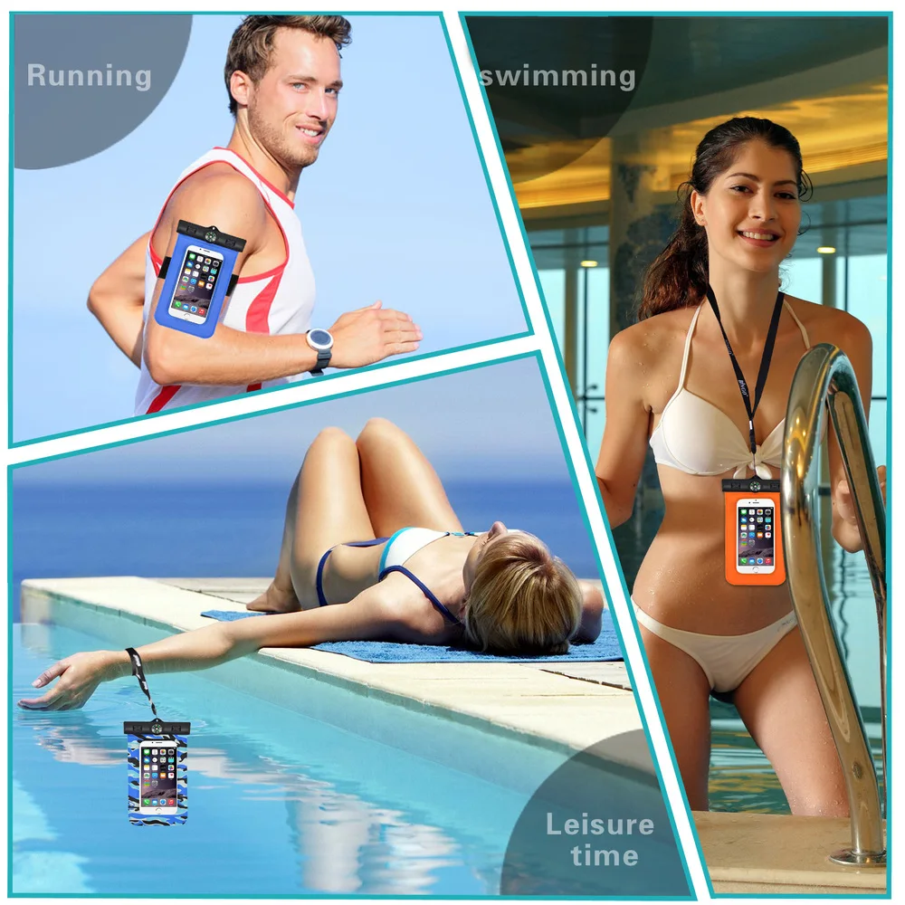 waterproof 6.0 inch phone cover pouch for swimming,surfing lovers