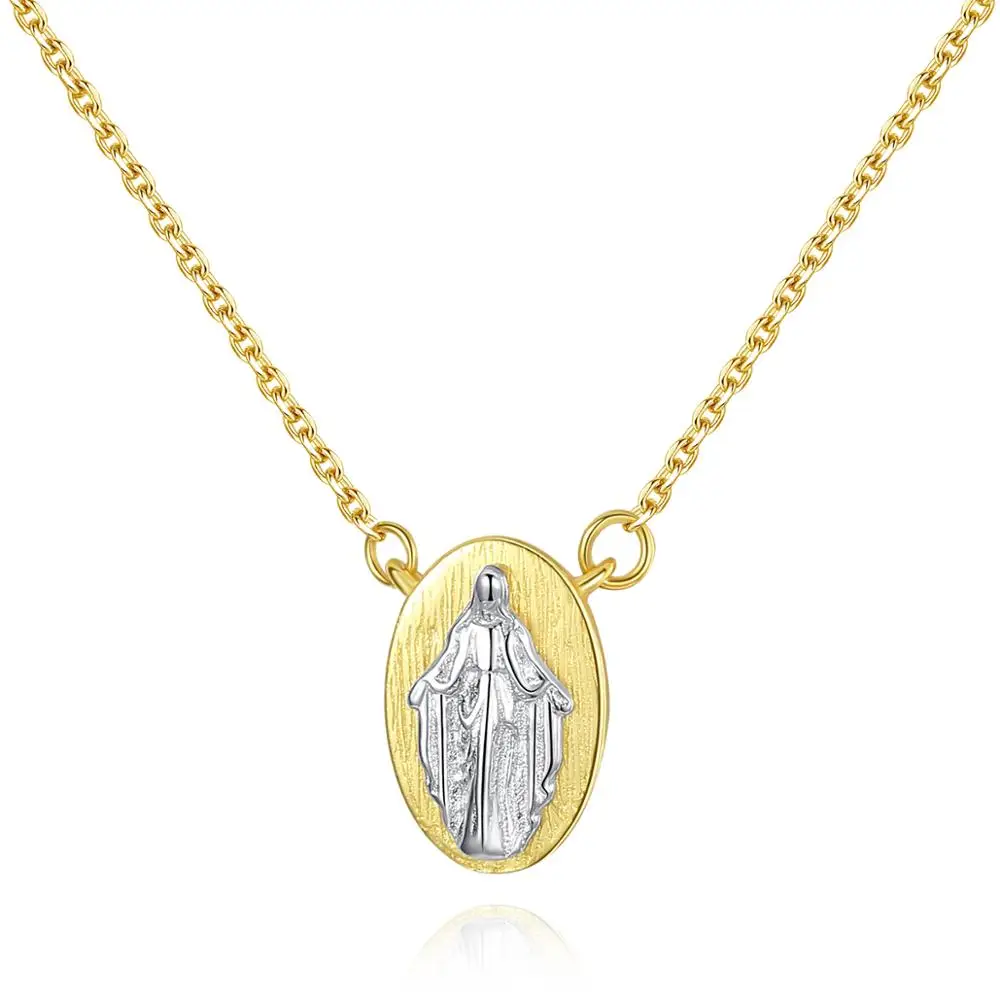 

CZCITY Hot Sale S925 Silver Pendant Virgin Mary Necklace Brushed Religion Necklace Gift for Women Wholesale Jewelry