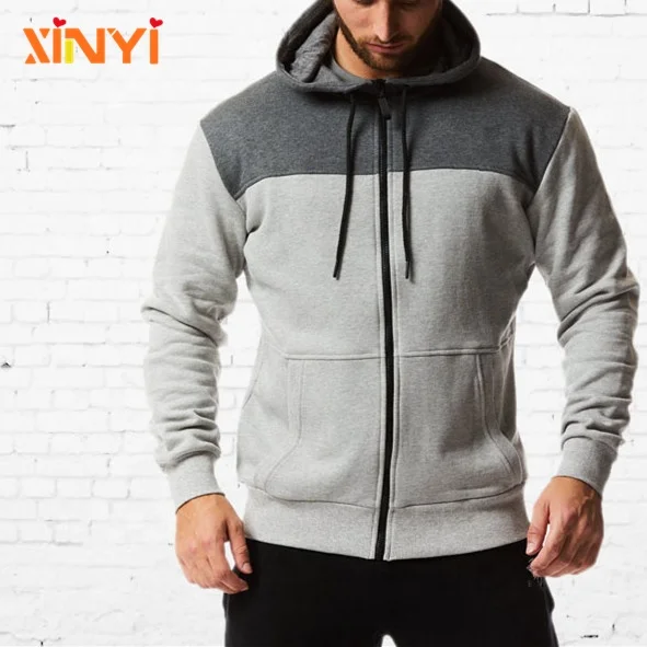 

High Quality Custom Logo Printed Gymwears Mens Sports Hoodies With Zipper Yoga wears, Black