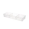 Transparent oem rectangle spoon plastic container with 3 compartment