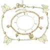 xuping 14k gold plated copper alloy butterfly bell new designs set woman fancy womens beach charm feet fashion jewelry anklet