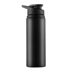 700ML Black Stainless Steel Sports Water Bottle With Carabiner Hook Custom Logo Small MOQ