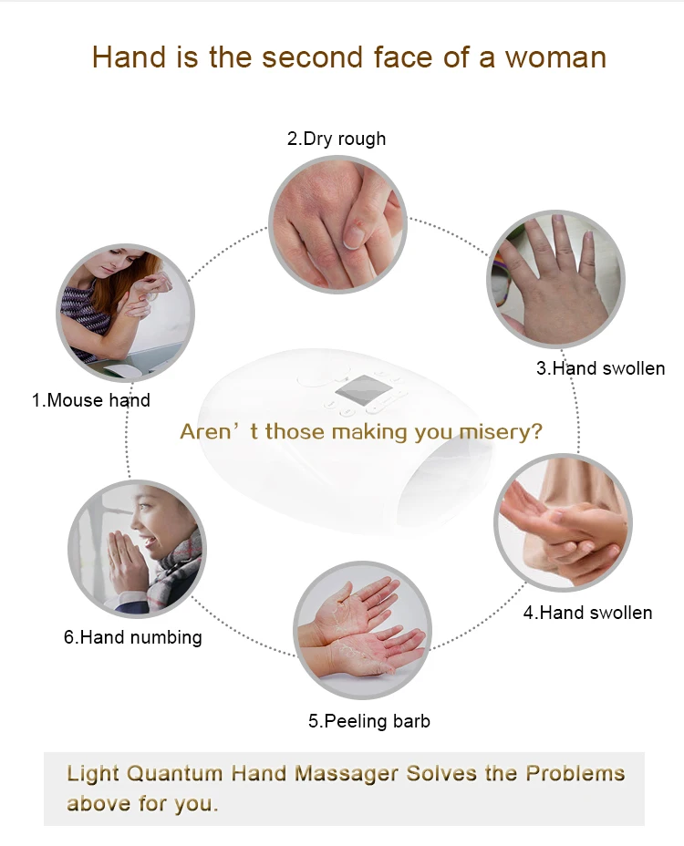 ems easy free hand shaped hand held deep tissue uv light heat mini plastic magic vibration electric acupressure hand massager
