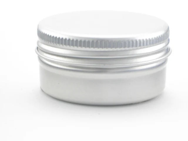 
15g 0.5oz Empty Cosmetic Pots Lip Balm Container Jar Silver Aluminum Tins with Screw lid 