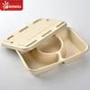 3 compartment biodegradable takeaway food box with lid