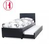 Single design faux leather extendable pull-out day bed