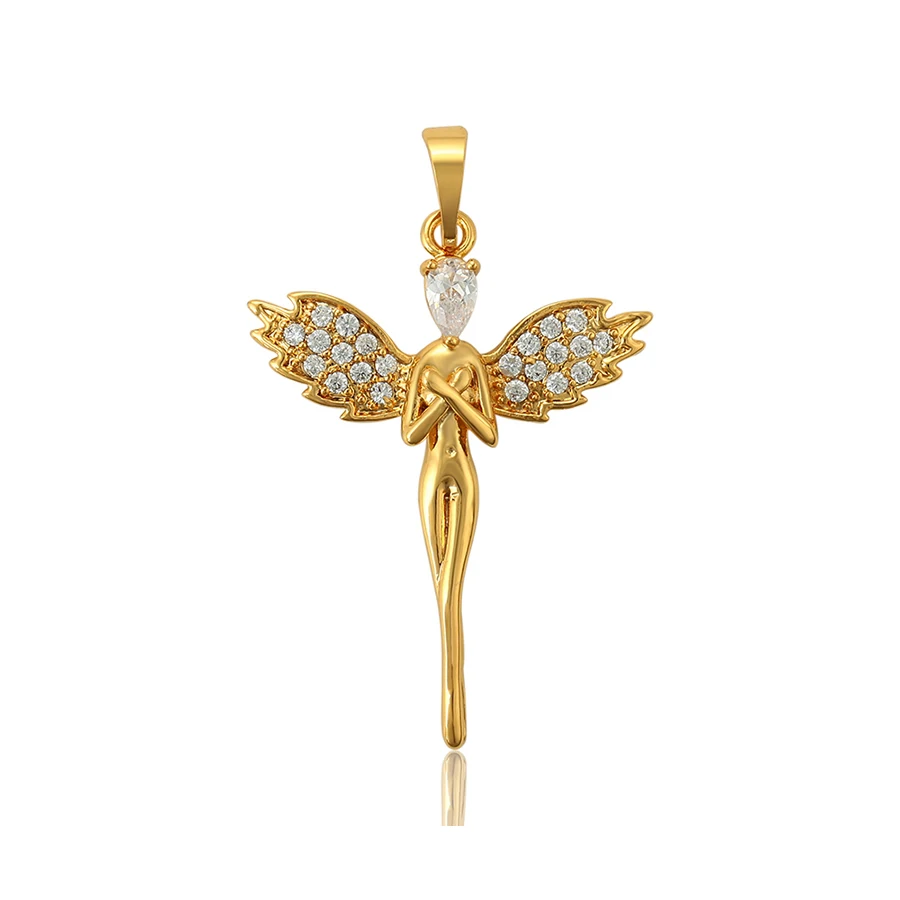 

33969 xuping jewelry fashion 24k gold plated angel charm stone pendant