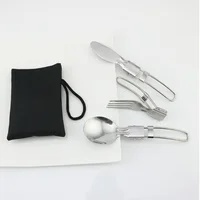 

18/8 Stainless Steel Picnic Folding Spork Foldable Camping Cutlery Set