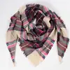 Acrylic knitting pattern triangle scarf with tassels