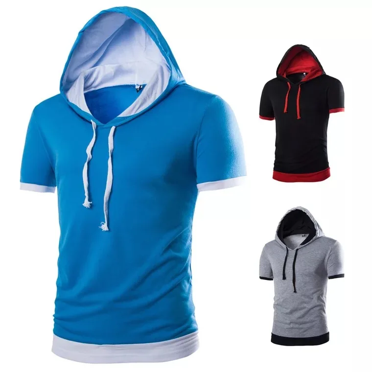 

2019 New Men Tshirt Hooded Tees Hot Sale Summer Cool Design T-Shirt Homme Fitness Fashion Brand Clothing Male T Shirt