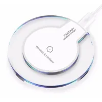 

Universal Crystal Wireless Charger Pad With LED Light Compatible All Support Qi Standard Mobile Phone